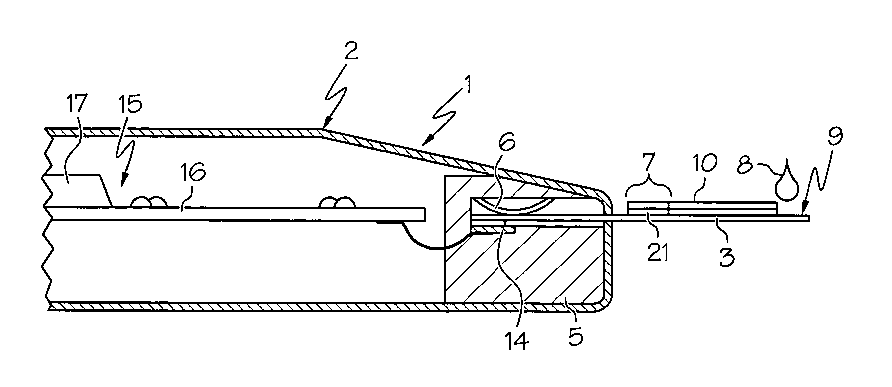 Test element analysis system with contact surfaces coated with hard material