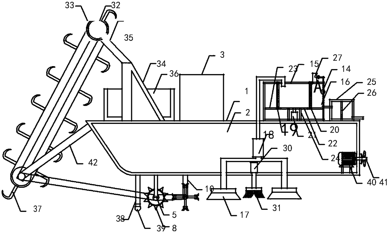 Silt removal device for channel improvement