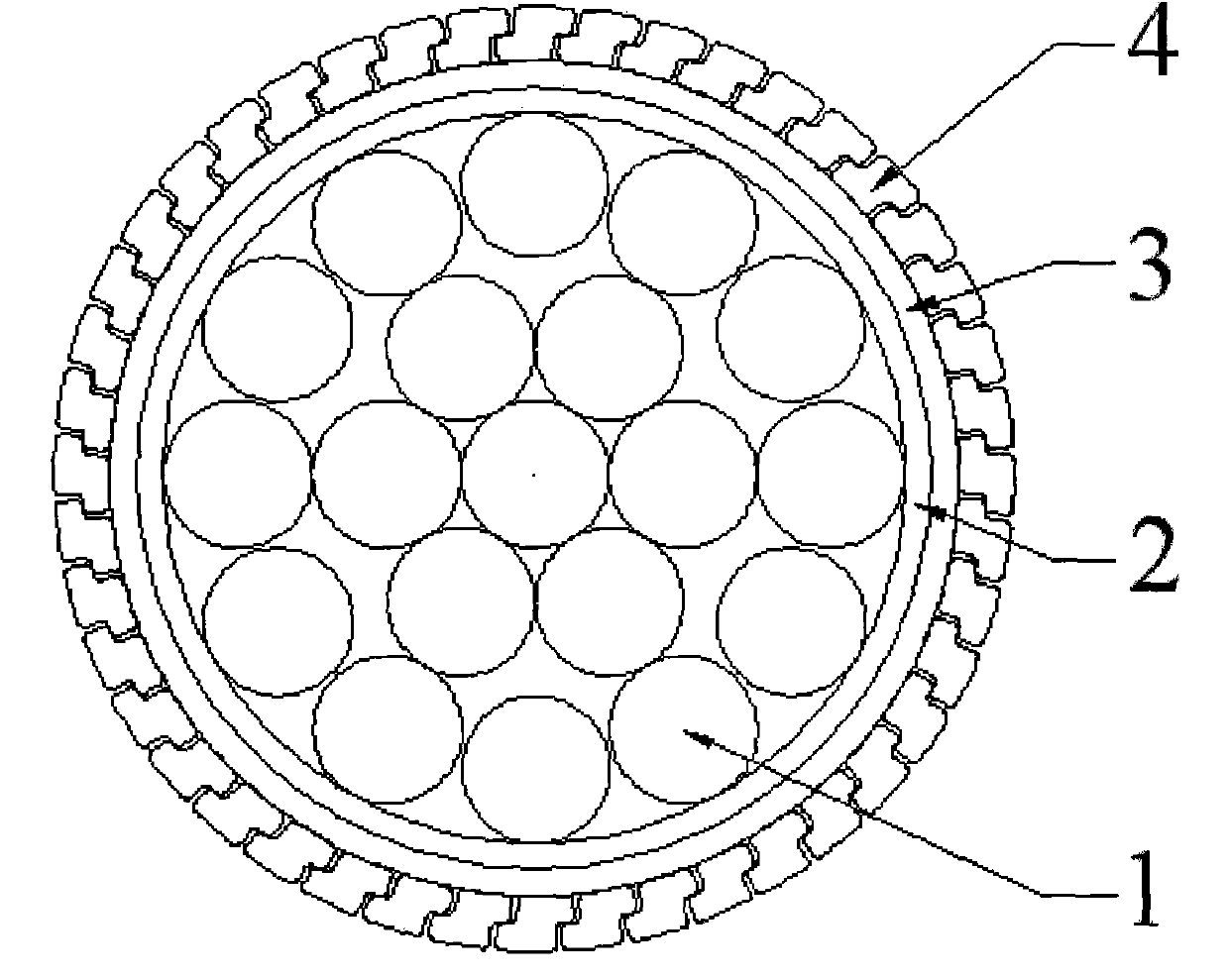 Composite structure overhead conductor capable of melting ice and snow automatically