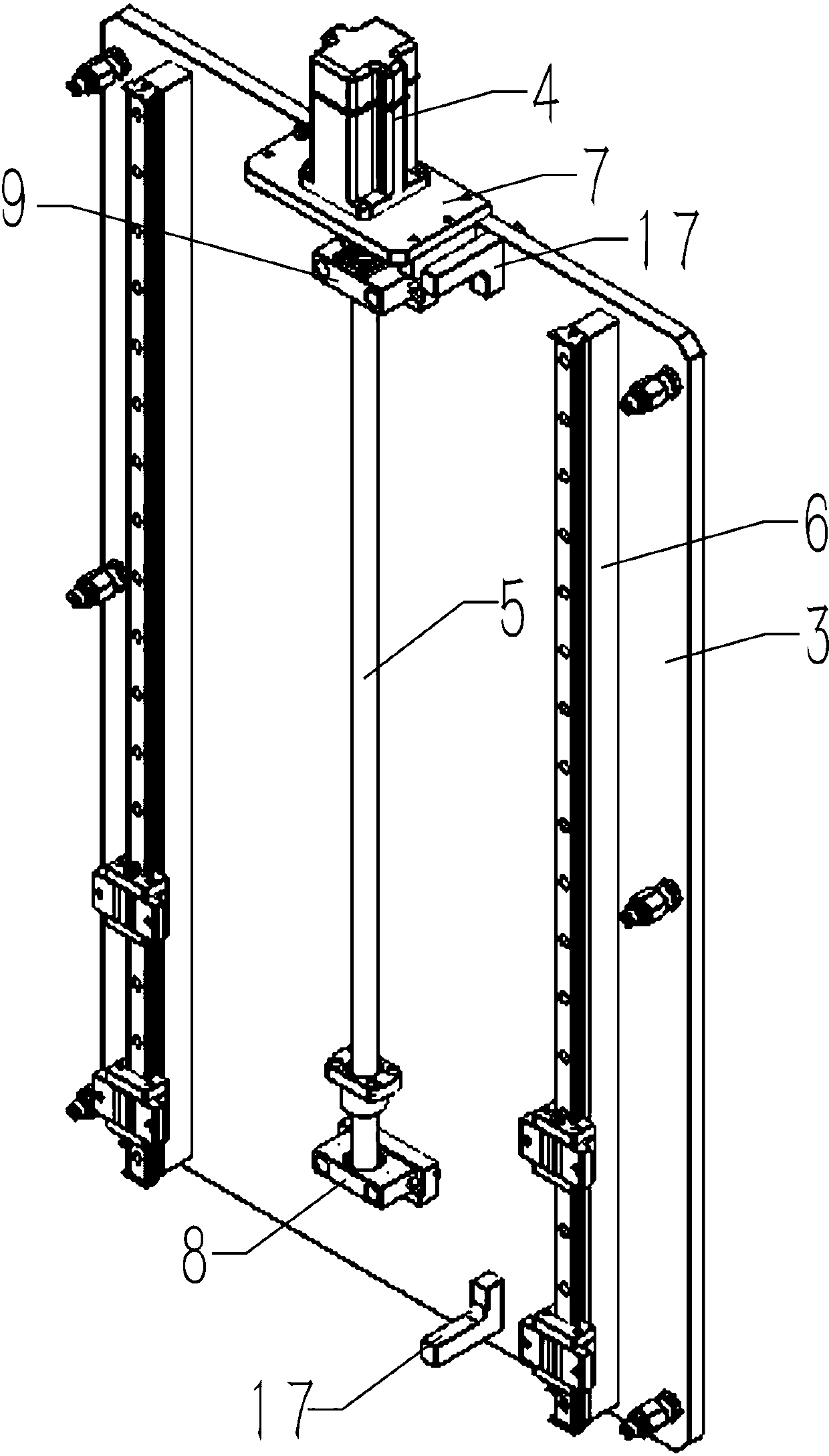 Lifting type clothes drying device applied to large living balcony