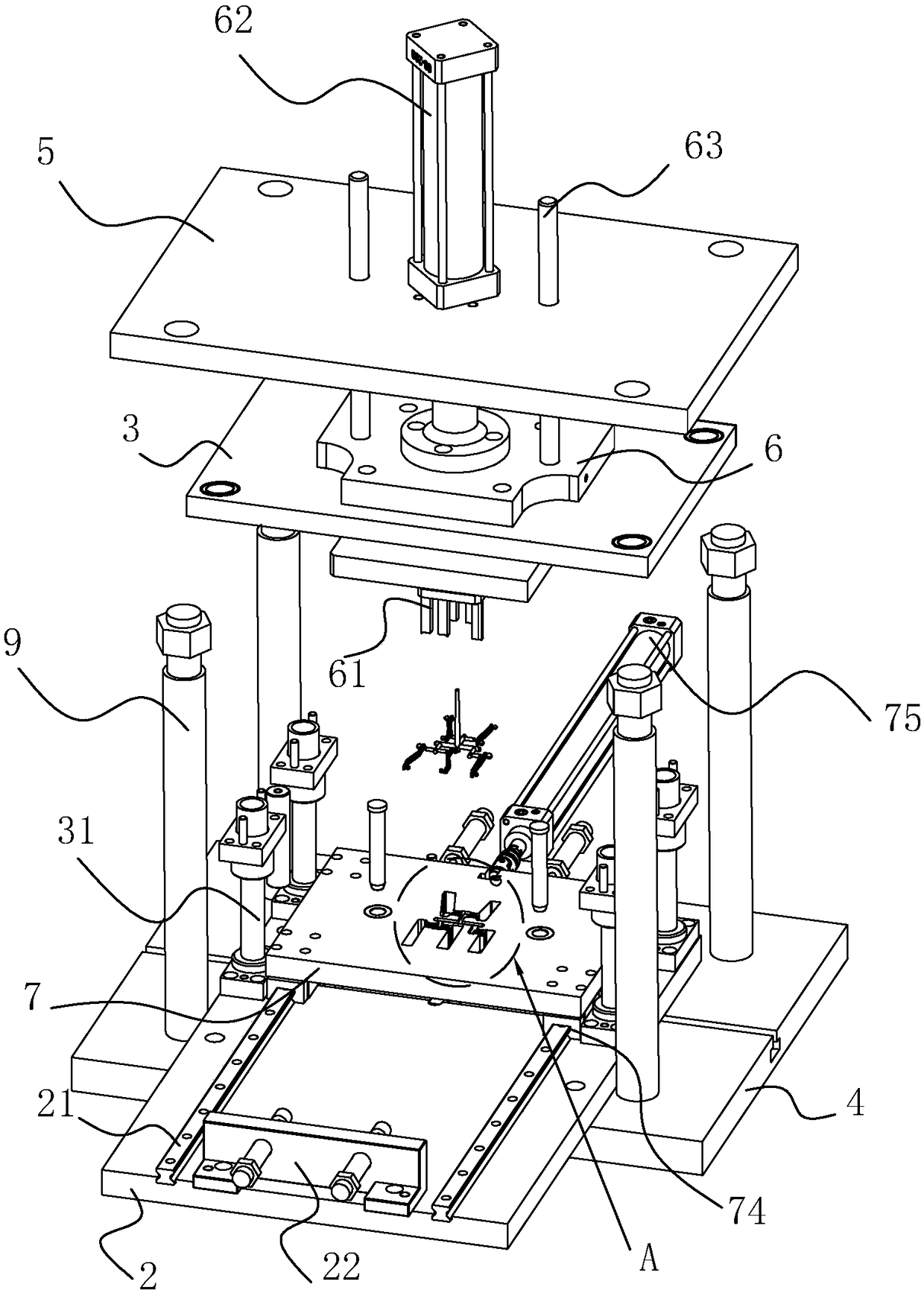 Automobile part pneumatic punching machine