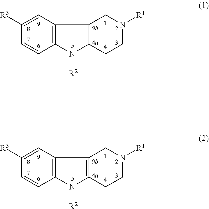 Drug demonstrating anxiolytic effect based on hydrogenated pyrido (4,3-b) indoles, its pharmacological compound and application method