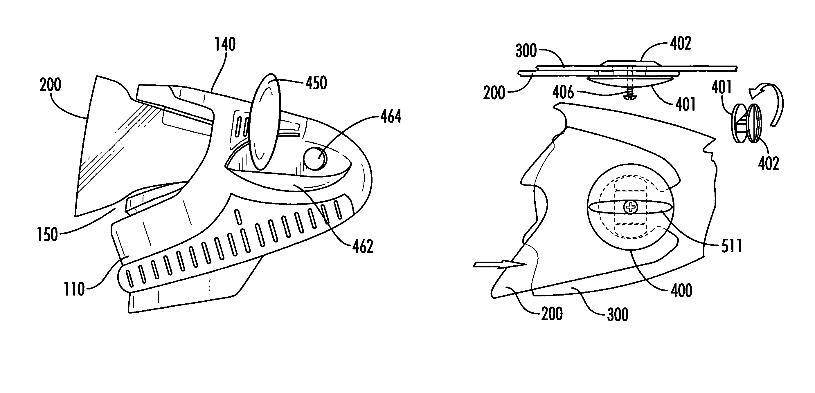 Rotating lens locking device