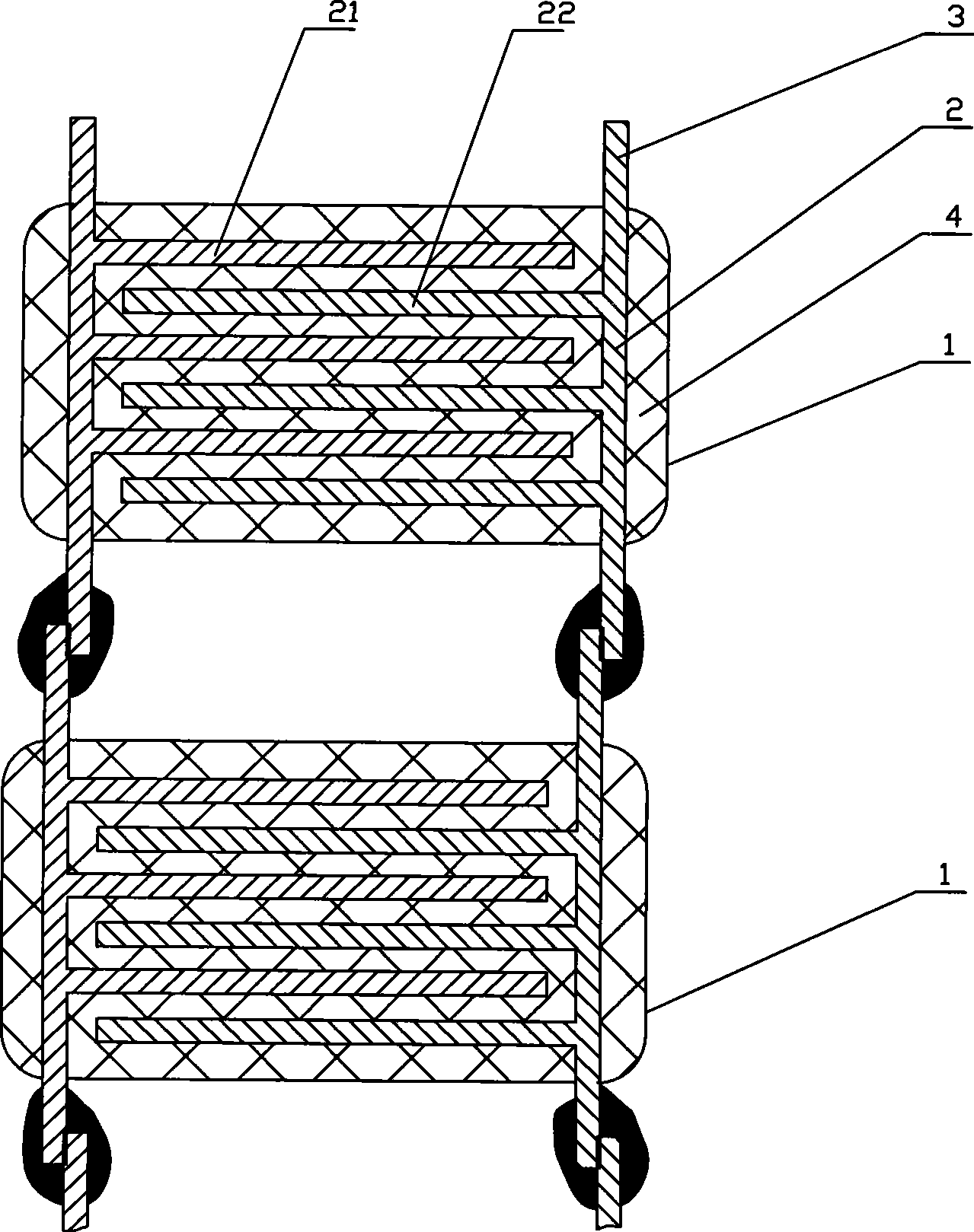 Preparation method of ultrahigh power multilayer composite membrane capacitor