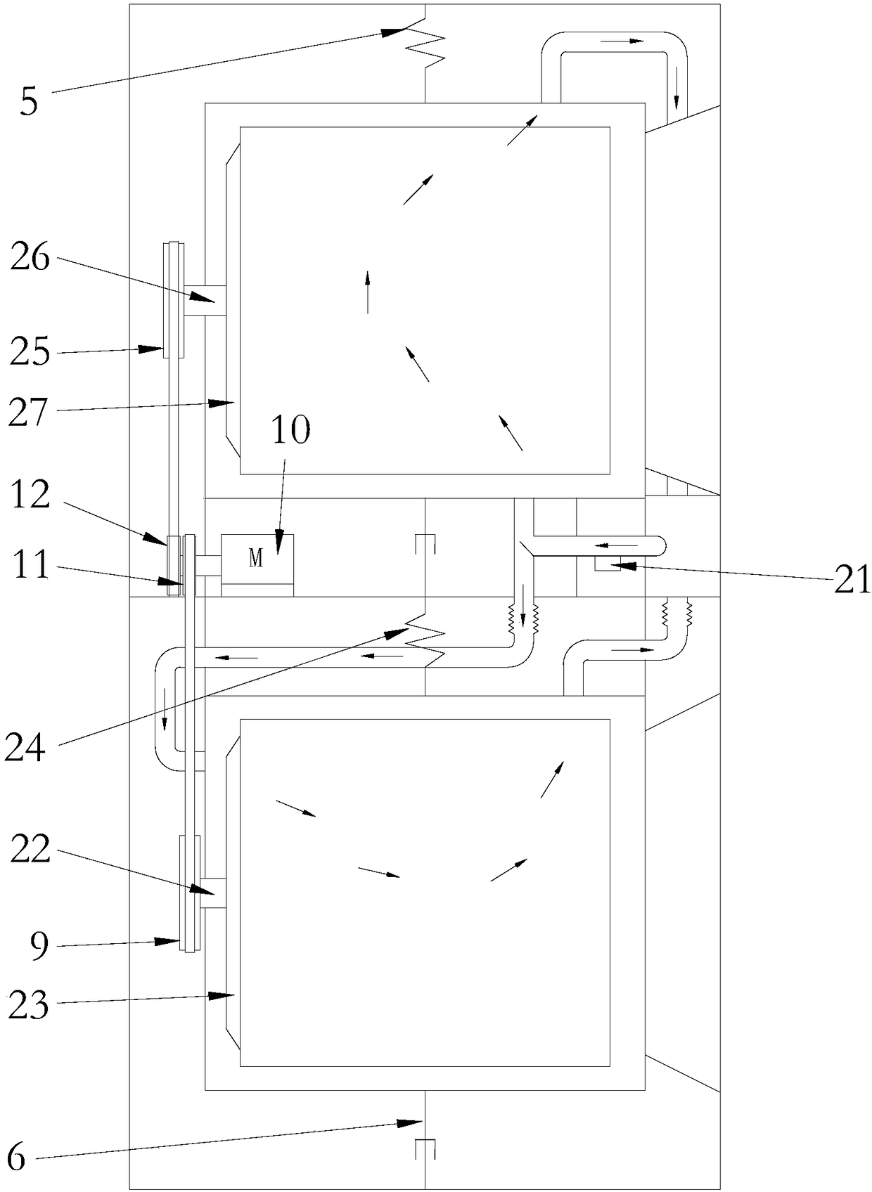 Drying system, washing-drying machine and control method of washing-drying machine