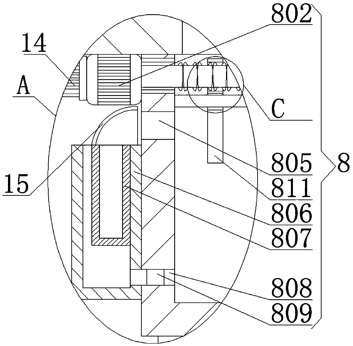 Closed dust removal device of lubricating forging equipment