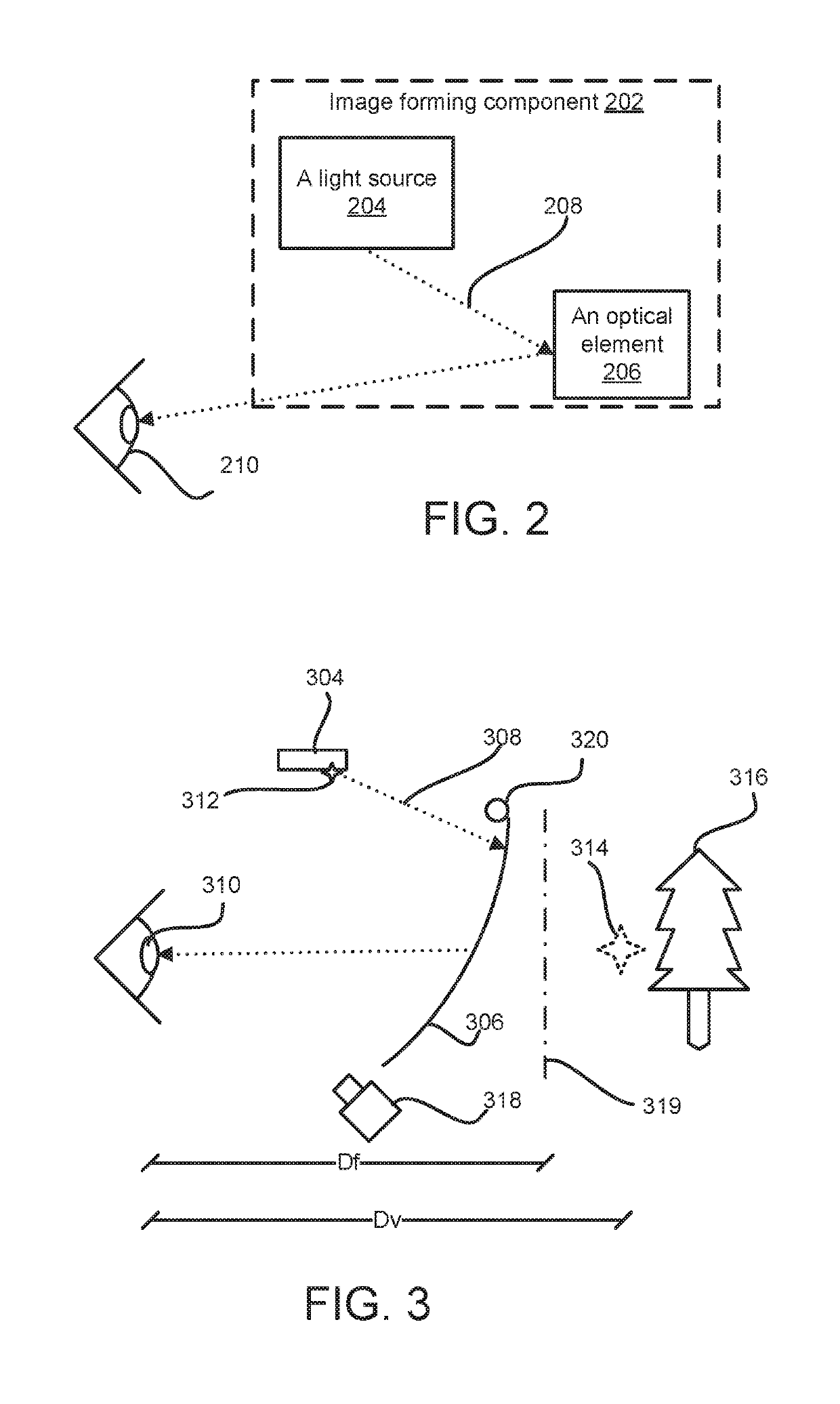 Systems and methods to provide an interactive space over an expanded field-of-view with focal distance tuning