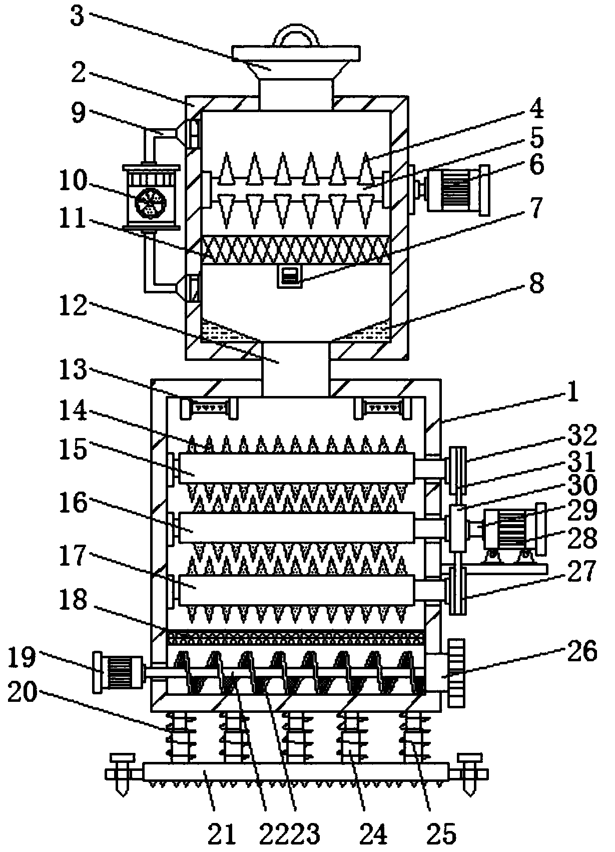 Pharmaceutical triaxial grinding machine