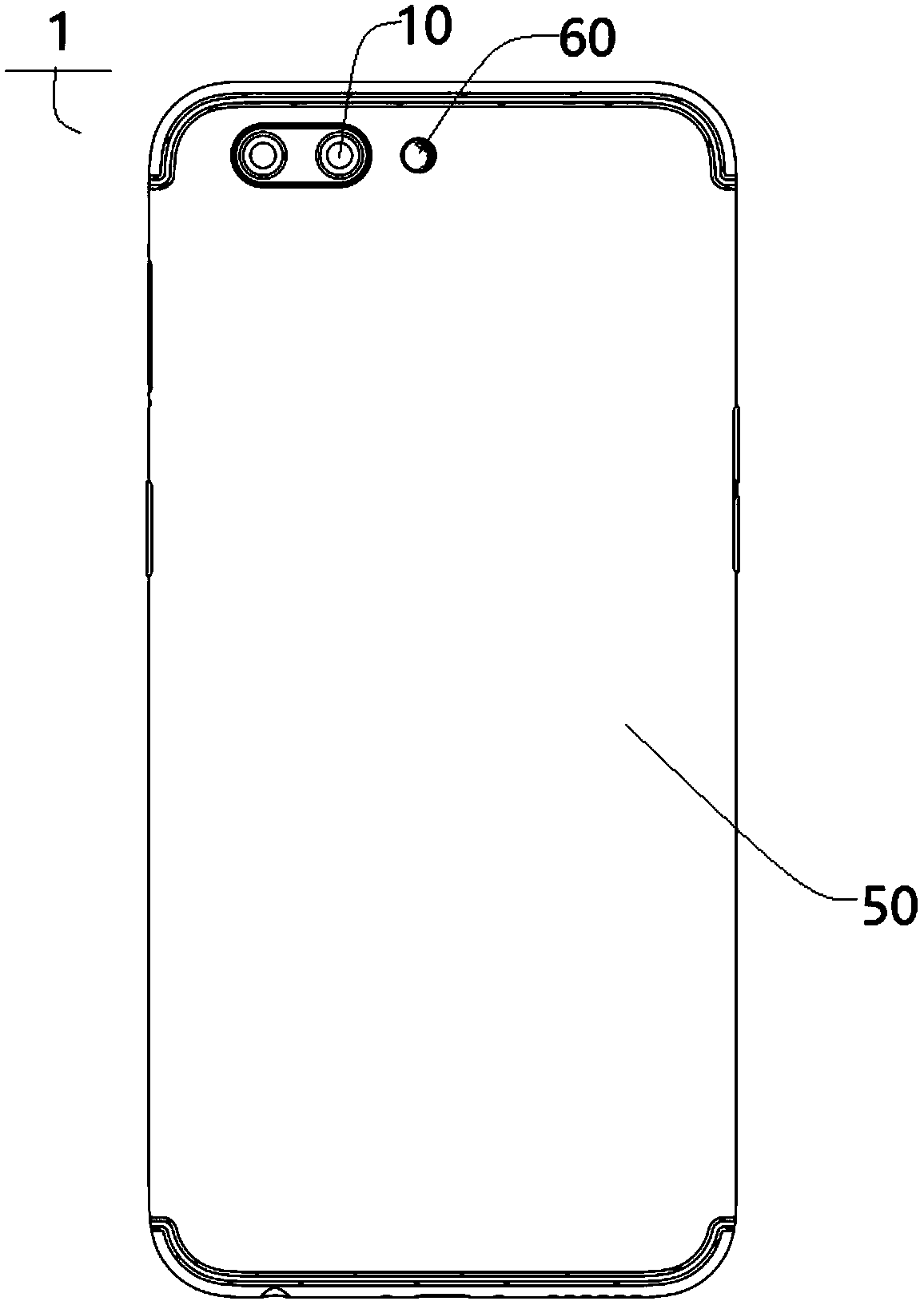 Lens component of camera, camera and electronic equipment