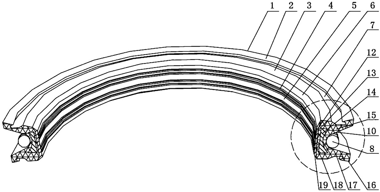 Marine rudderstock double-sided lip seal ring