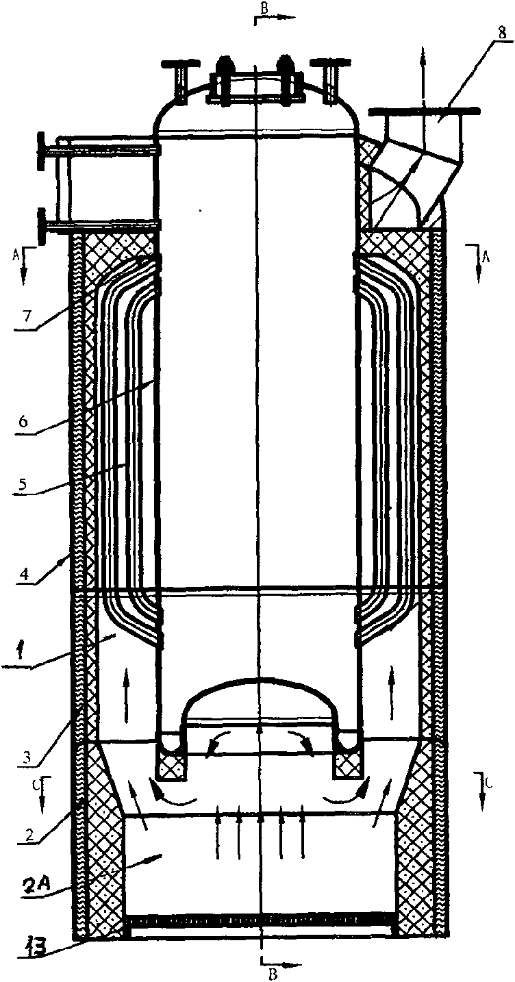 Miniature energy-saving consumption-reducing vertical bearing boiler