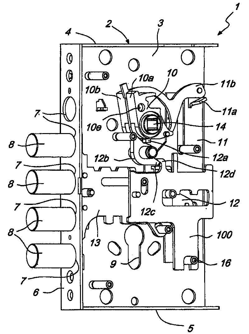 Lock for reinforced doors and the like