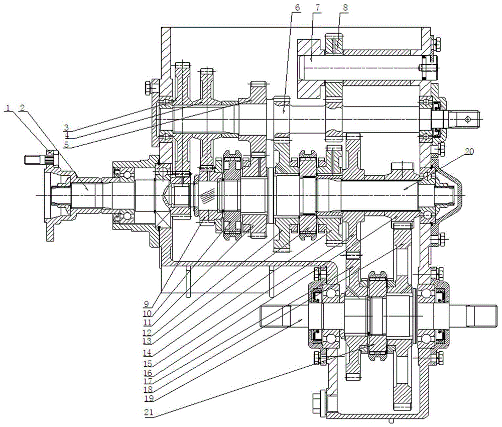 A transmission for plant protection machinery