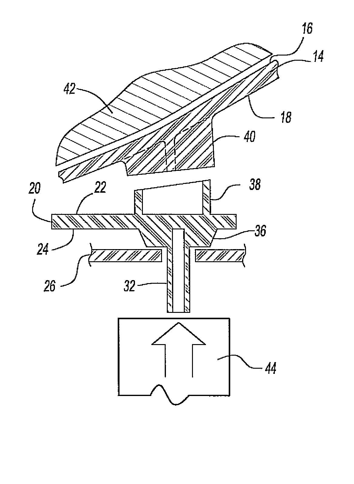 Three panel heat stake structure