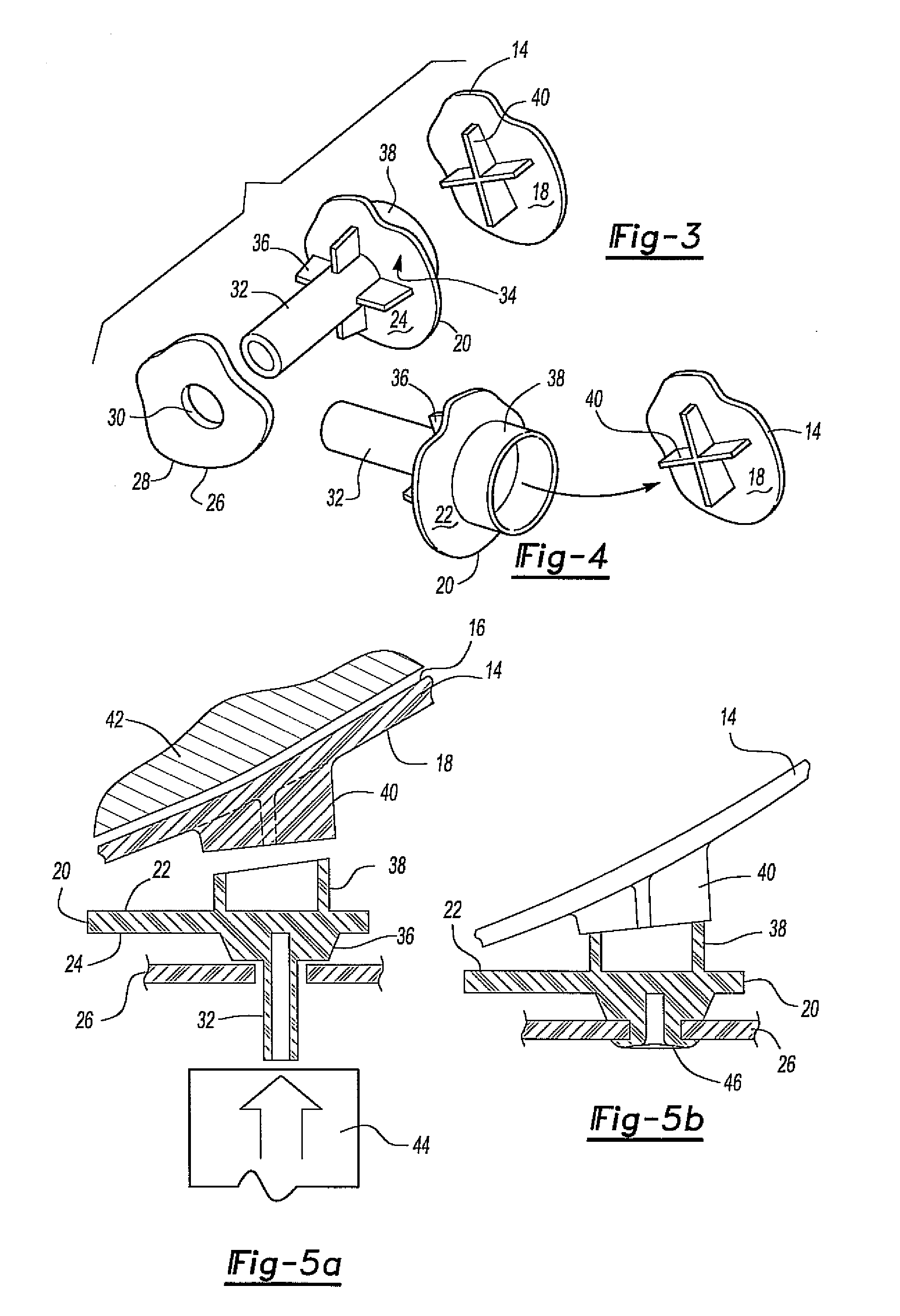 Three panel heat stake structure