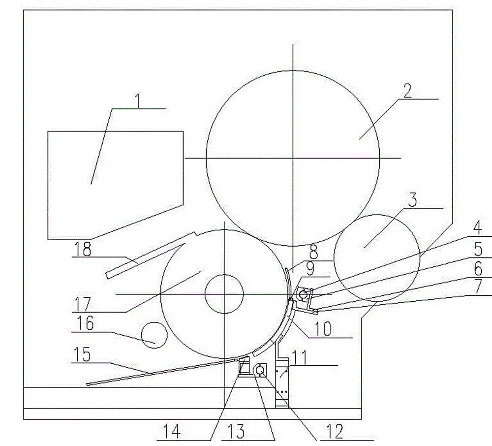 Curved surface paper flattening device for chain wheel motion of printing machine