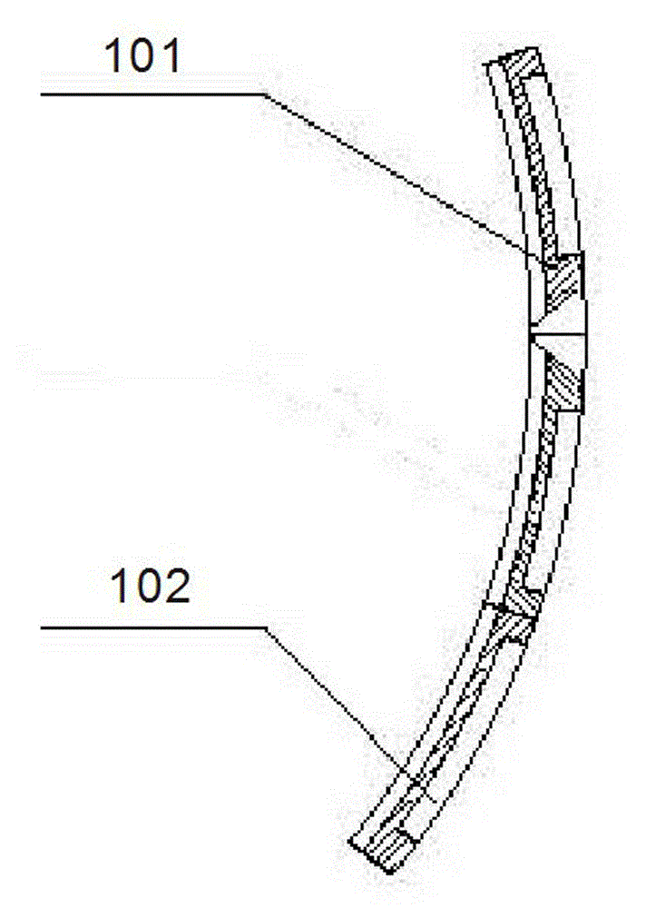 Curved surface paper flattening device for chain wheel motion of printing machine