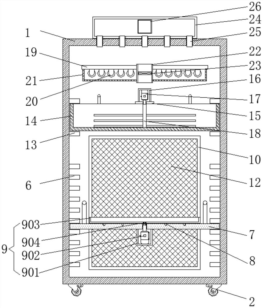 Infrared drying device capable of treating harmful gas