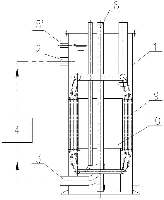 Overflow structure of water bath vaporizer