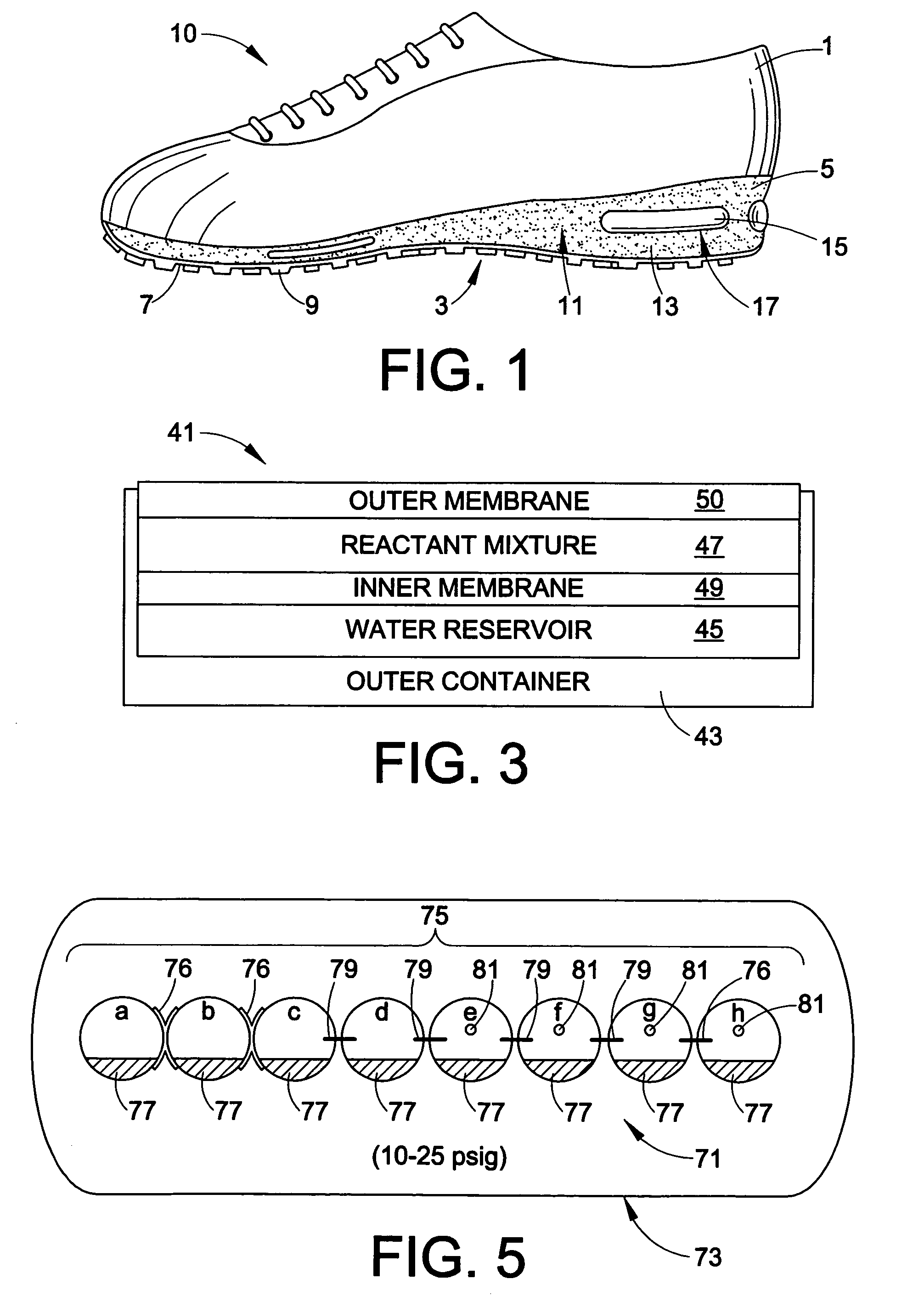 Self-inflating cushion and footwear including same