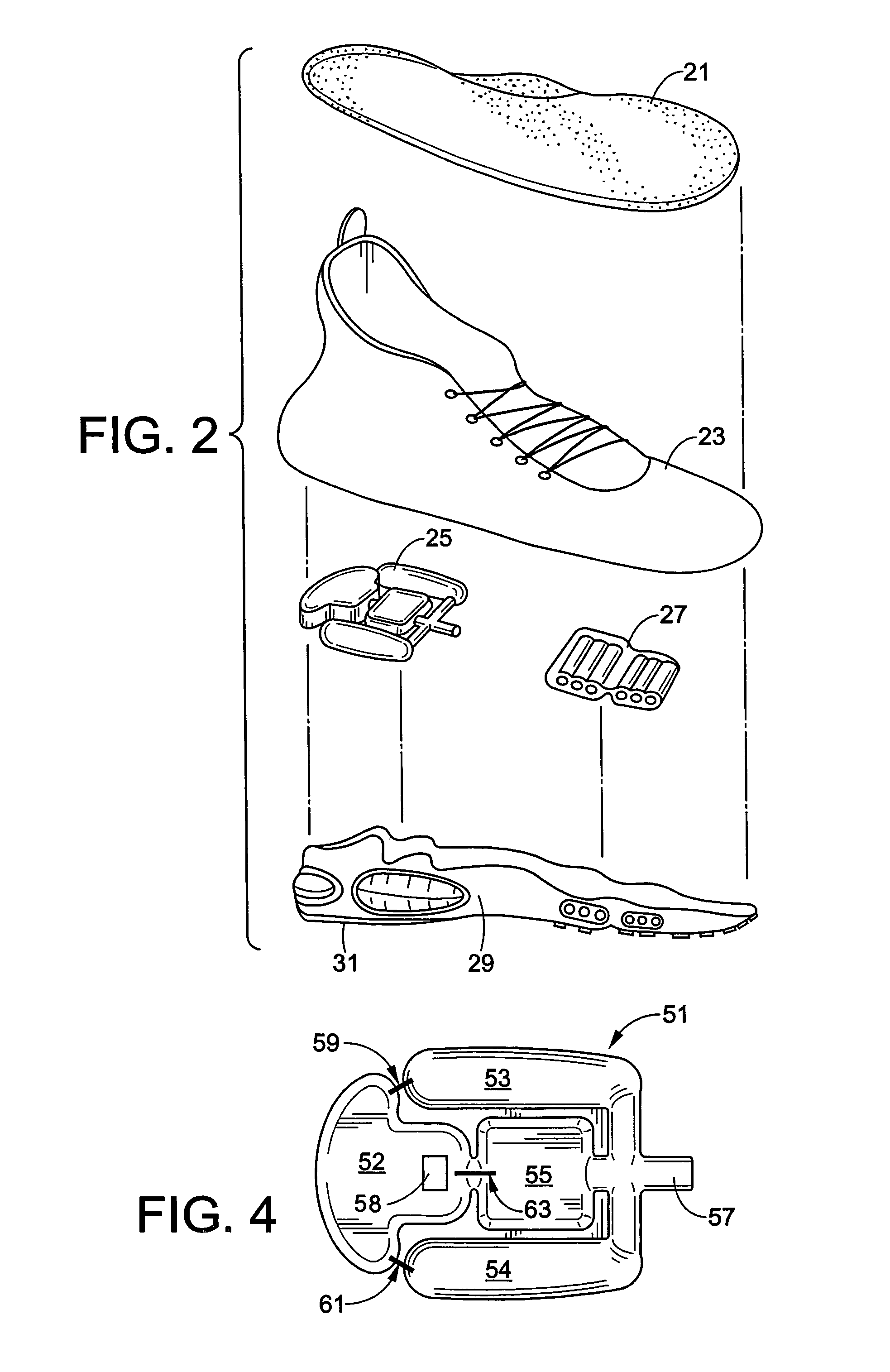 Self-inflating cushion and footwear including same