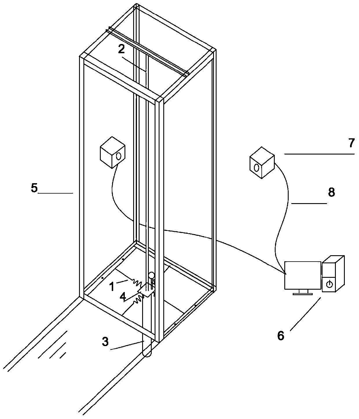 Rigid cylinder vortex-induced vibration testing device capable of achieving nonlinear boundary conditions