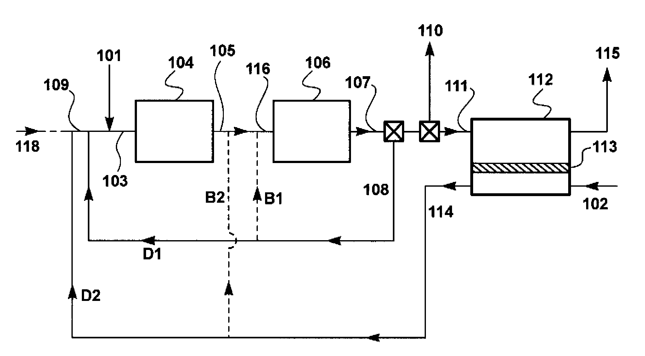 Power generation process with partial recycle of carbon dioxide