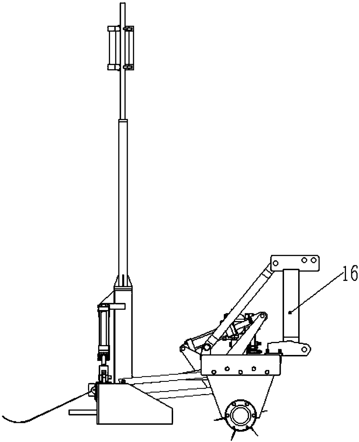 Laser land leveler for paddy field with copying supporting roller