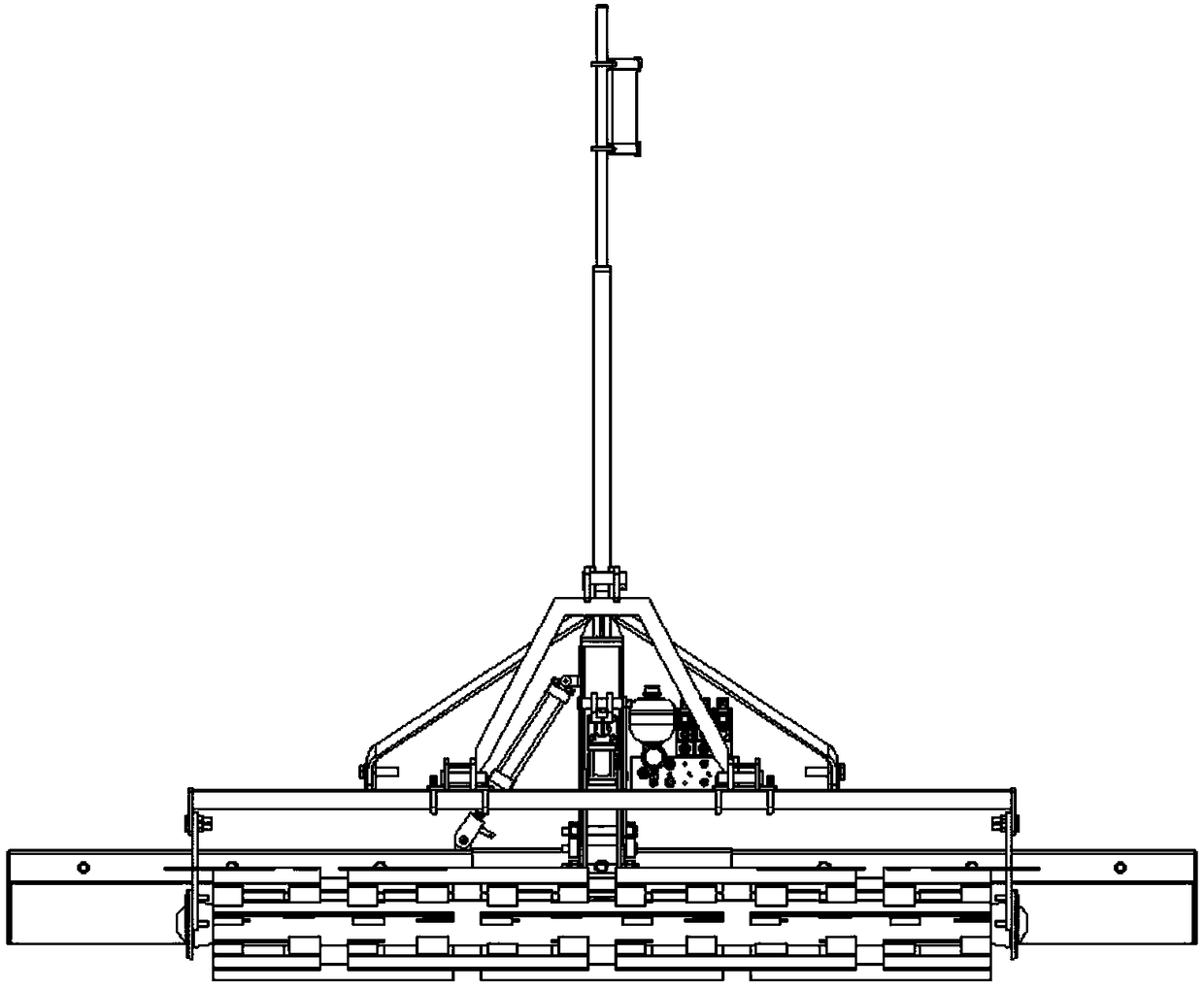 Laser land leveler for paddy field with copying supporting roller