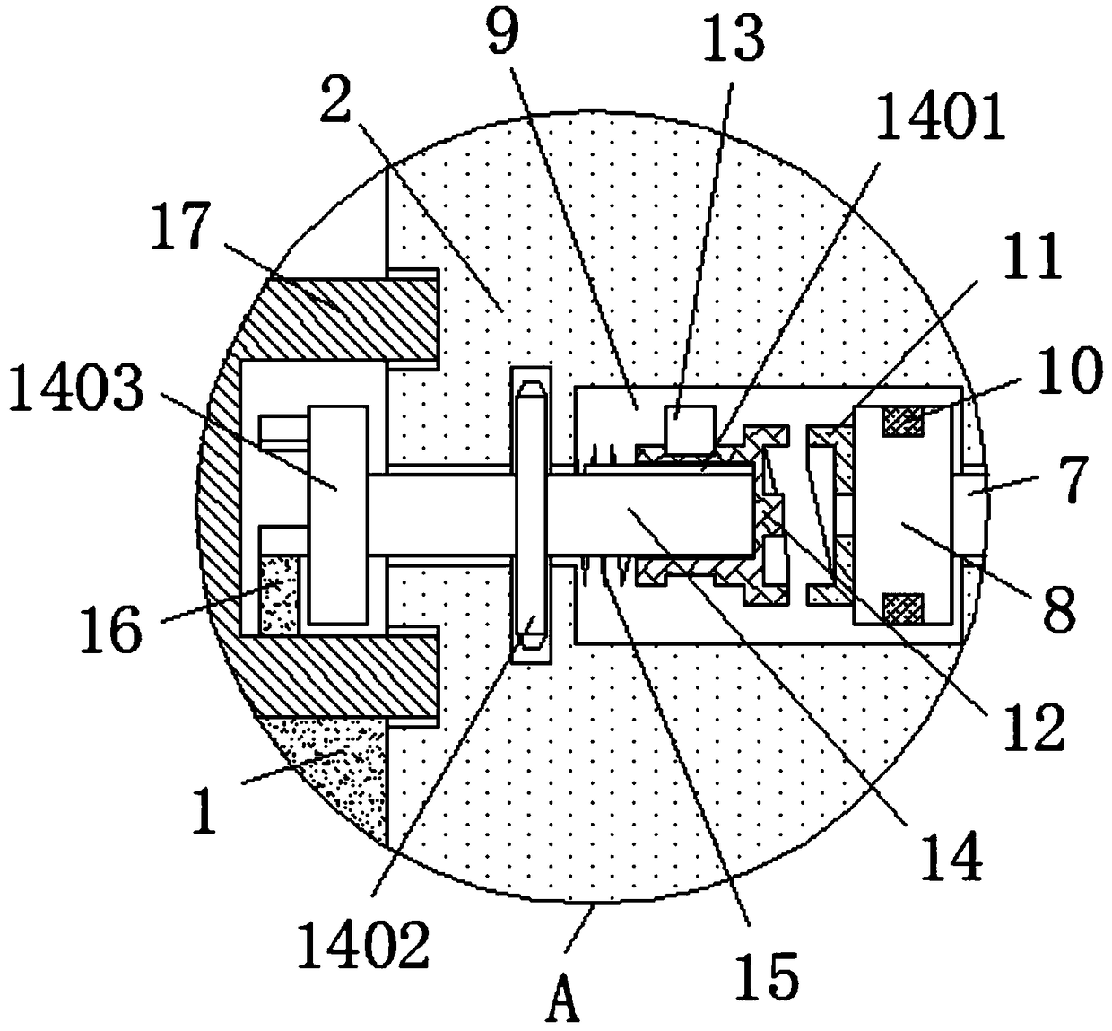 Bench drill for drilling holes in round pipe workpiece at equal intervals