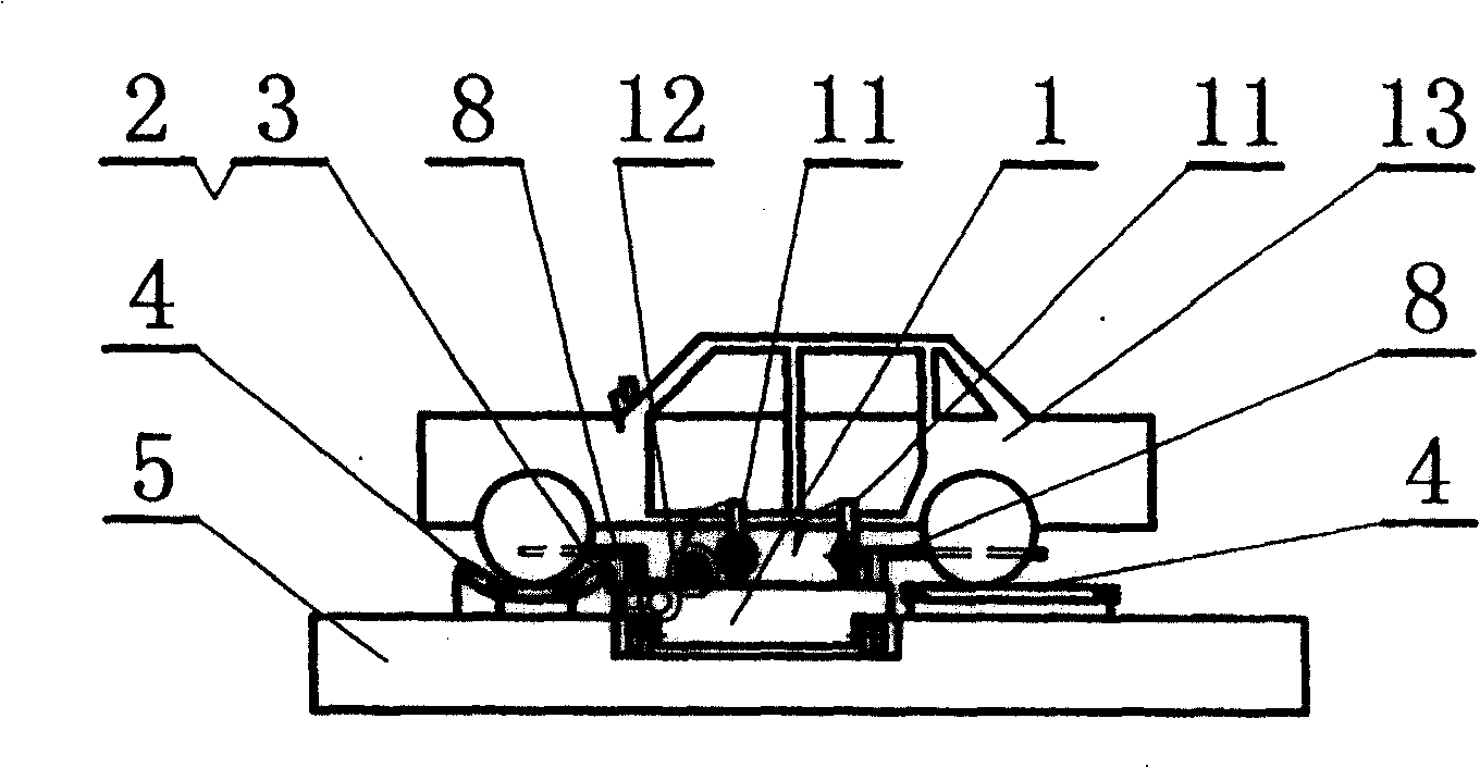 Vehicle separate positioning placing-taking device with car door protecting unit