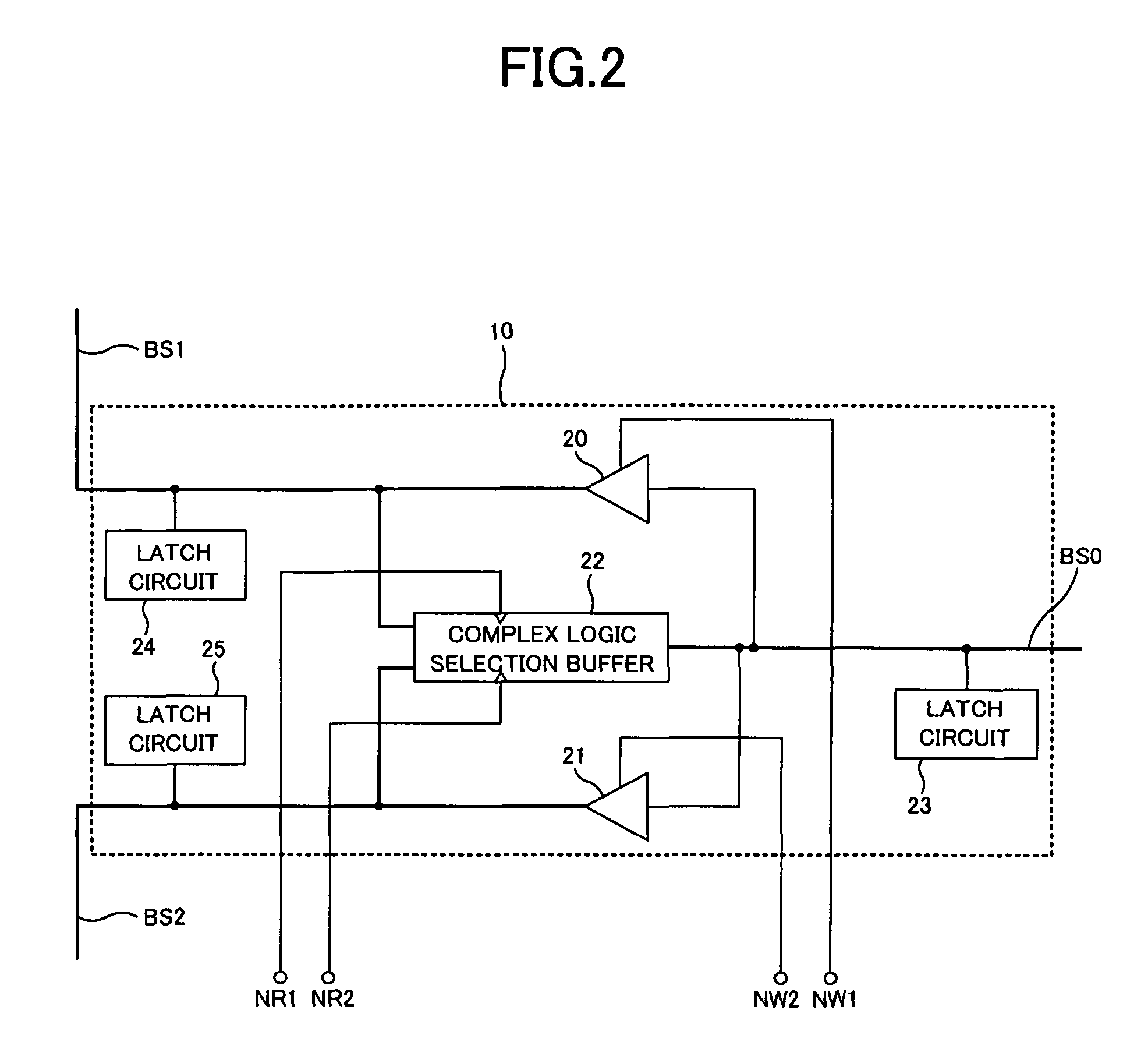 Semiconductor memory device having a double branching bidirectional buffer