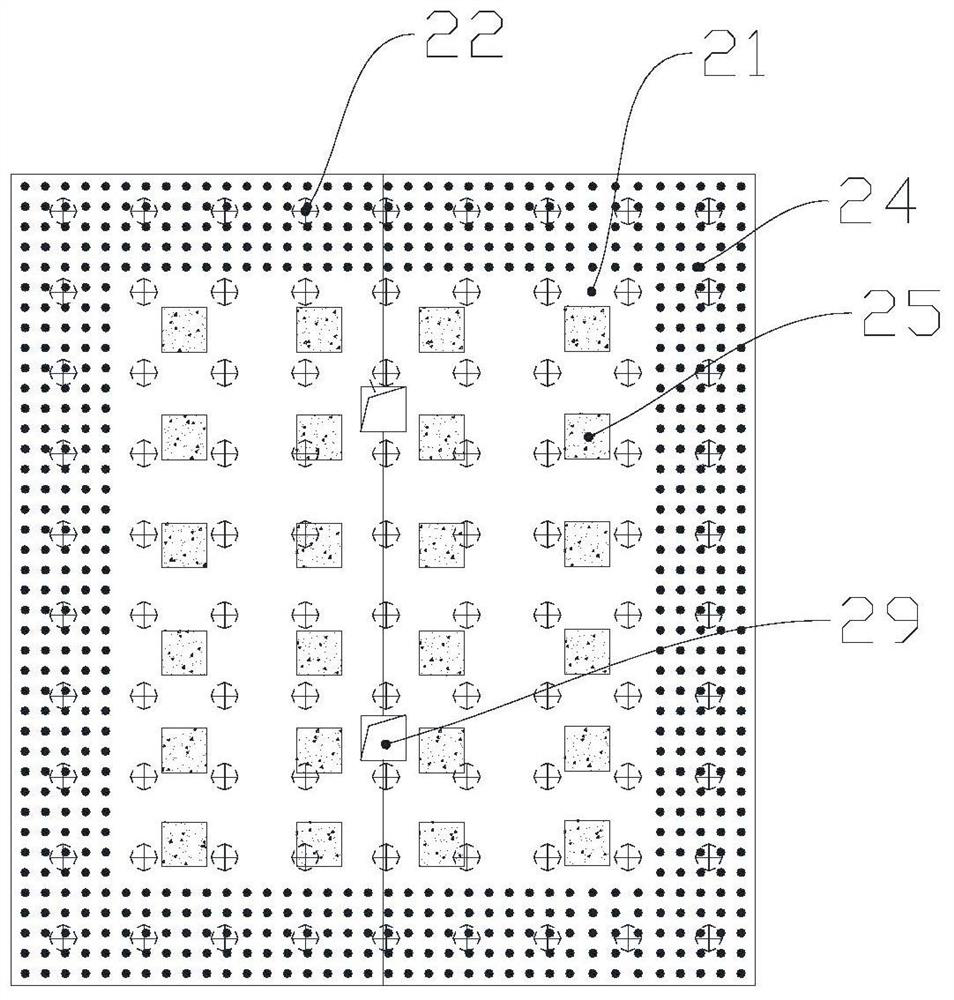 Full-period construction method for flexible reserved floor high-rise building and vehicle depot structure