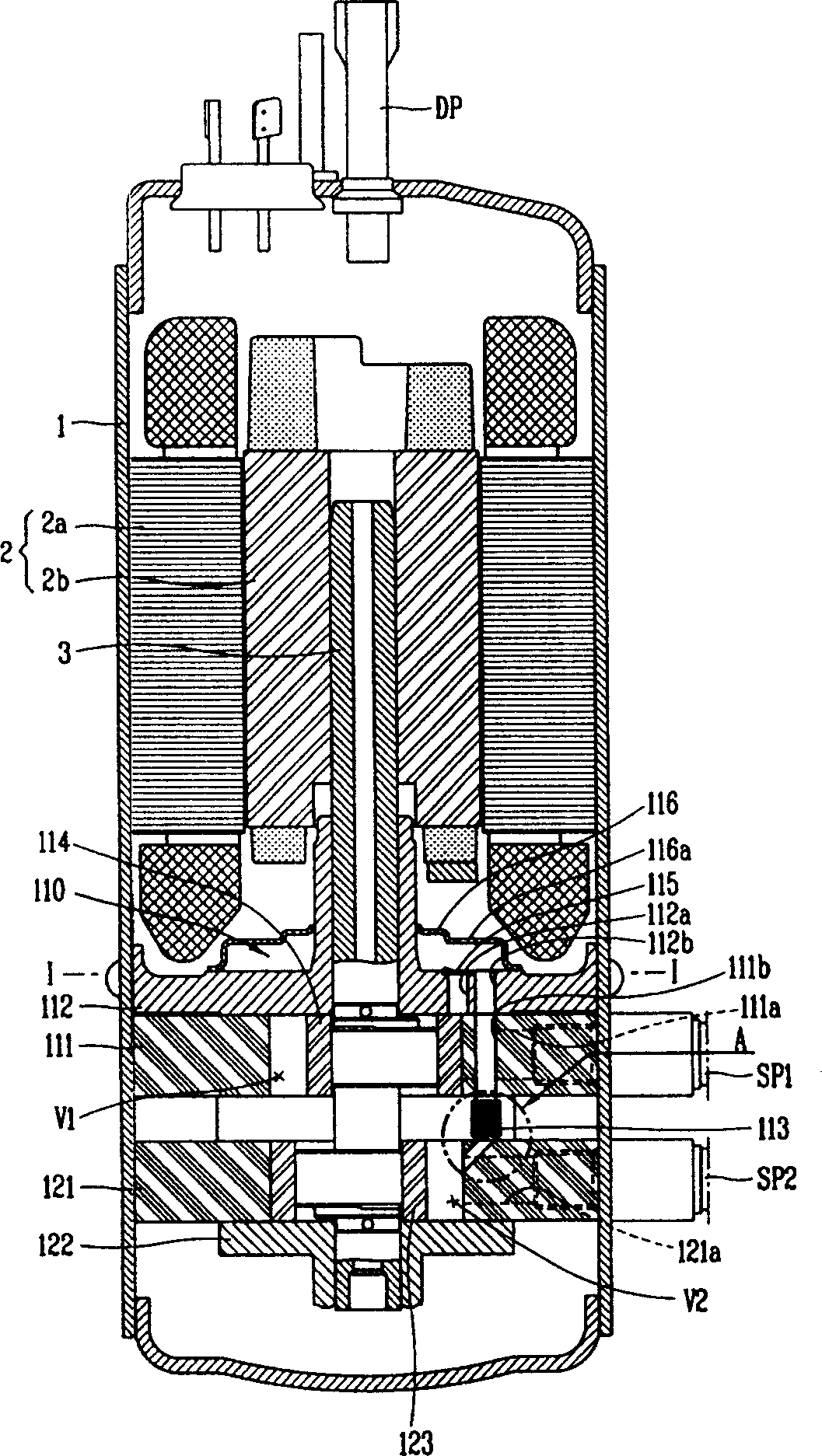 Discharging structure of reciprocating rotary compressor