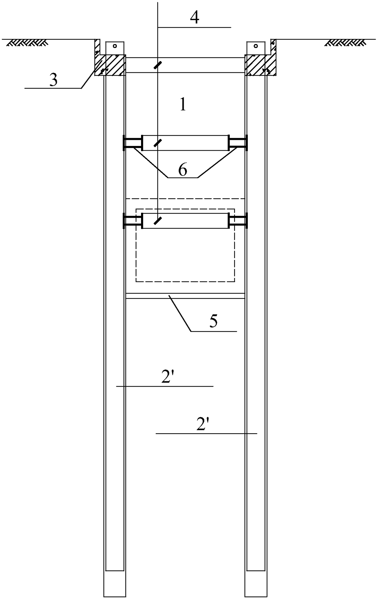 Construction method of long and narrow deep foundation pit surrounding system