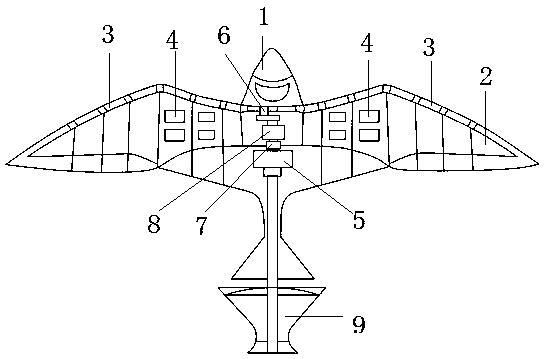 Highly simulated mechanical bird used for repelling birds in farmland and bird repelling method