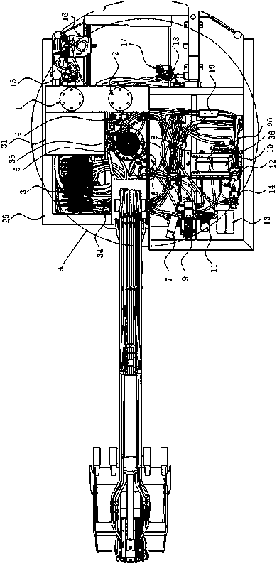 Frame hydraulic oil way