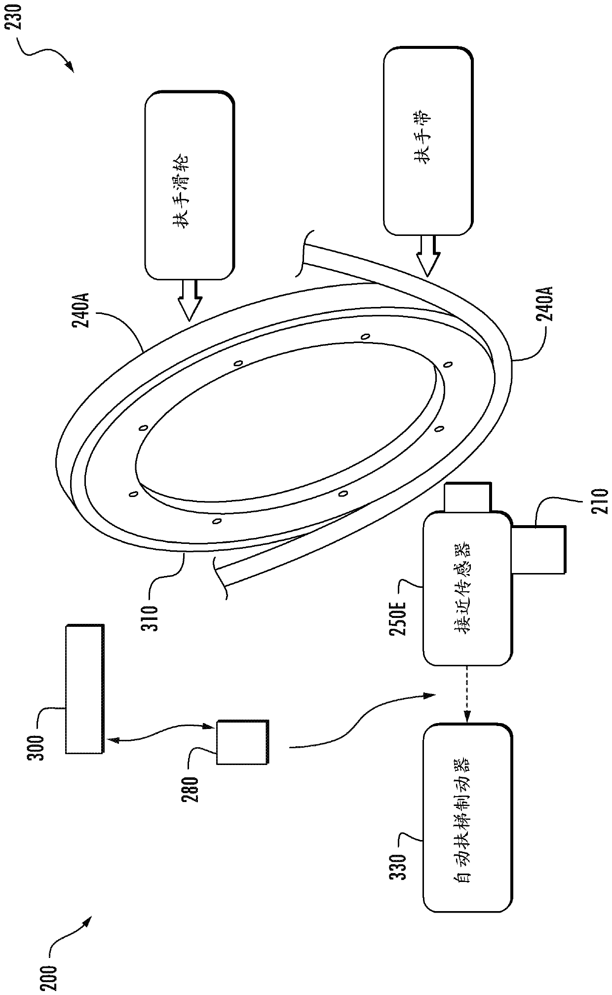 Escalator with a sensor for detecting sheave misalignment