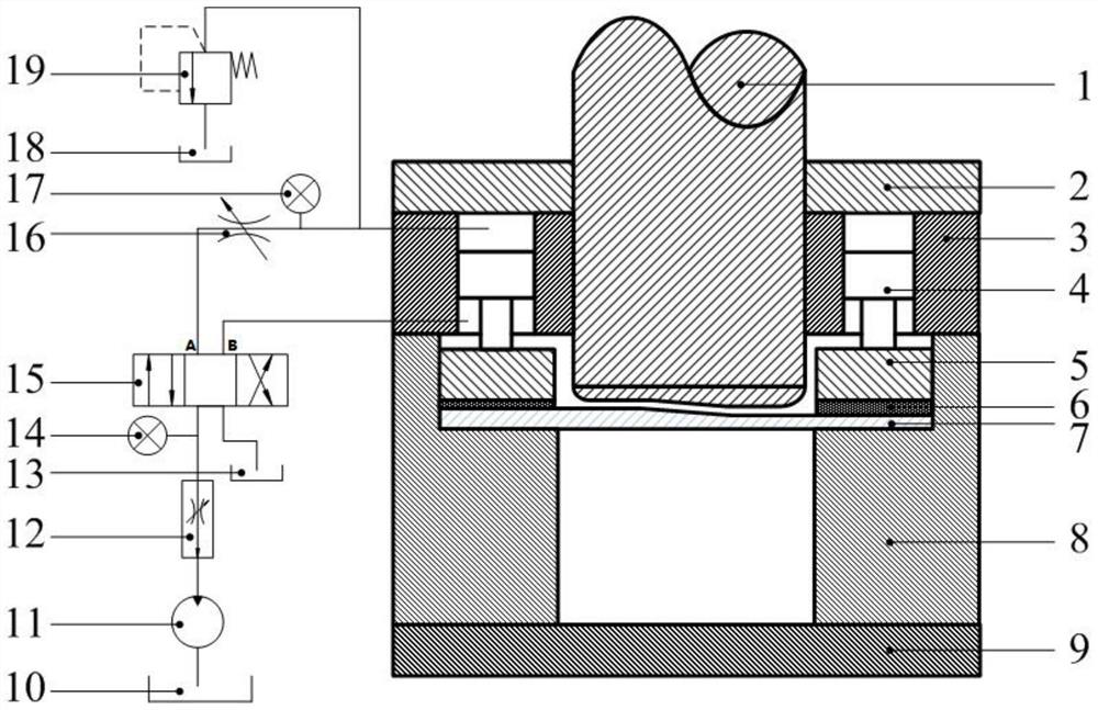 Die for drawing forming of tailor rolled blank box-shaped piece