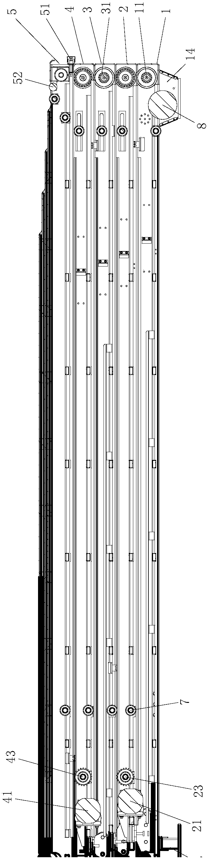 Five-section telescopic conveyer