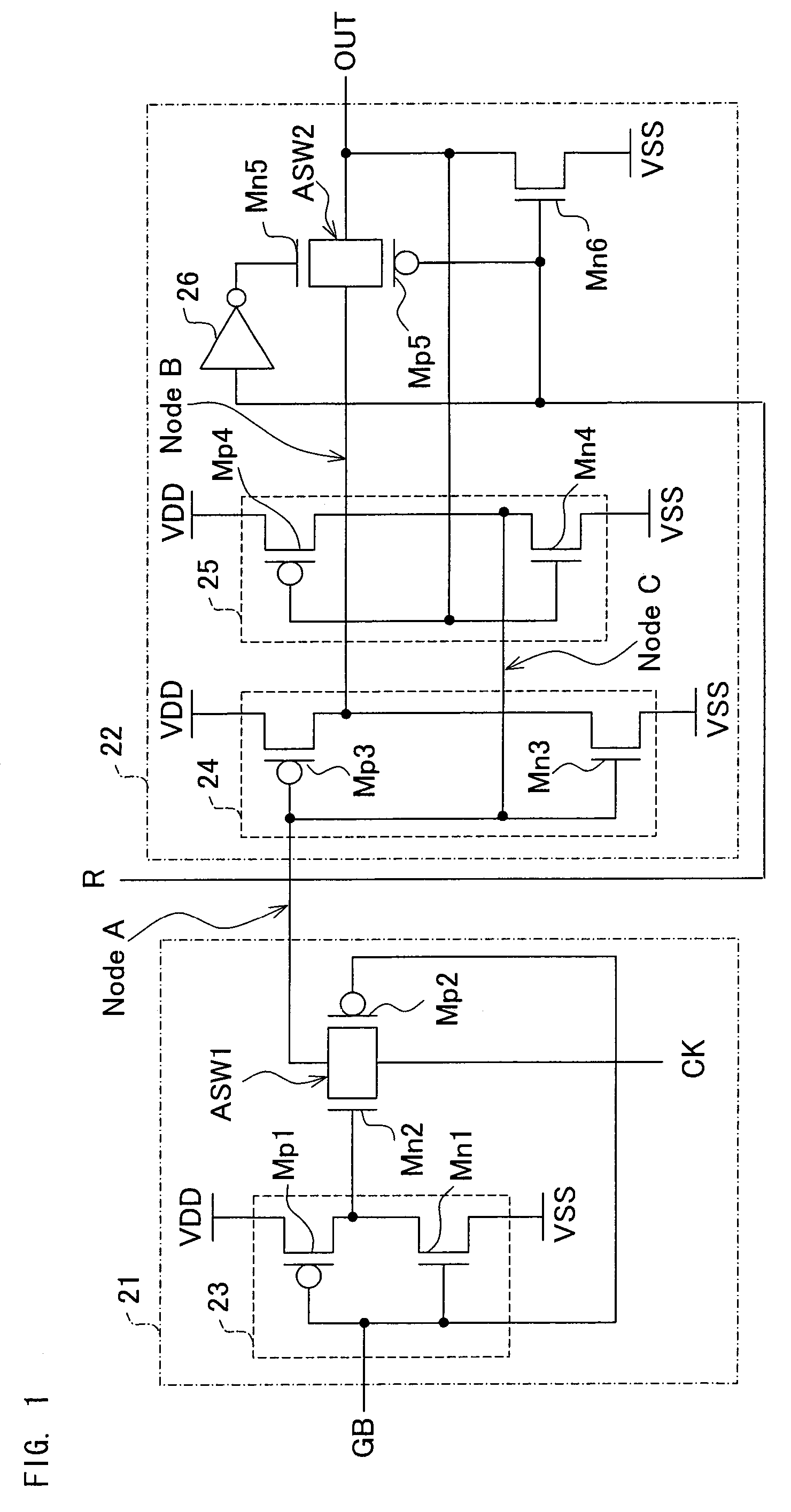 Flip-flops, shift registers, and active-matrix display devices