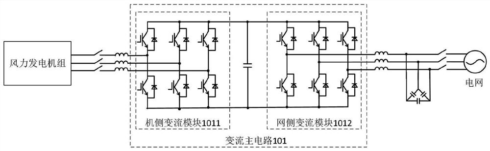 Wind power converter, fan conversion system and fault processing method thereof