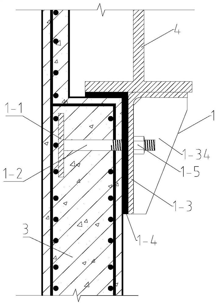 Externally-hung connecting device for prefabricated wallboard installation and prefabricated wallboard installation method