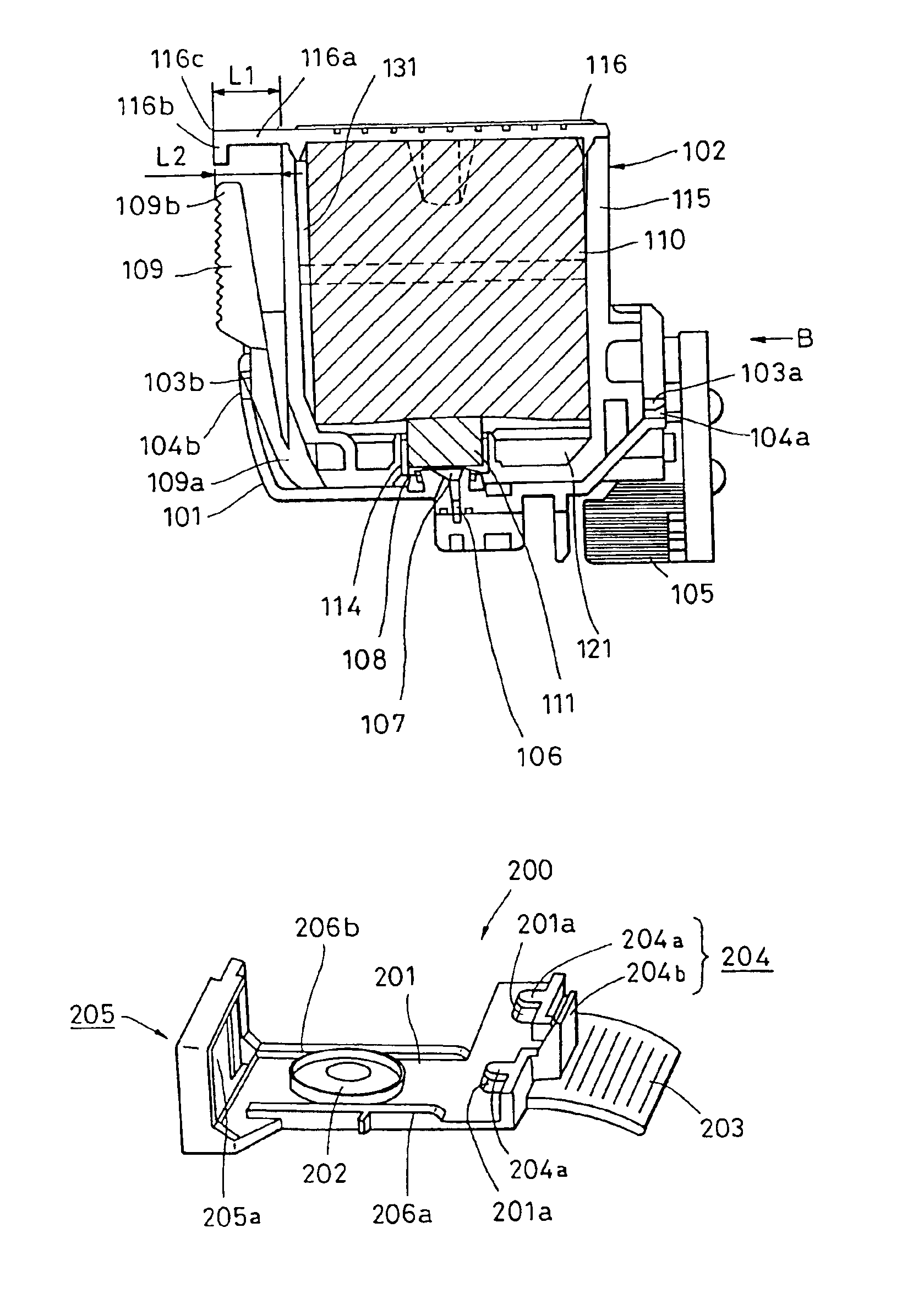 Liquid container, cap used with the liquid container, and cap-equipped liquid container