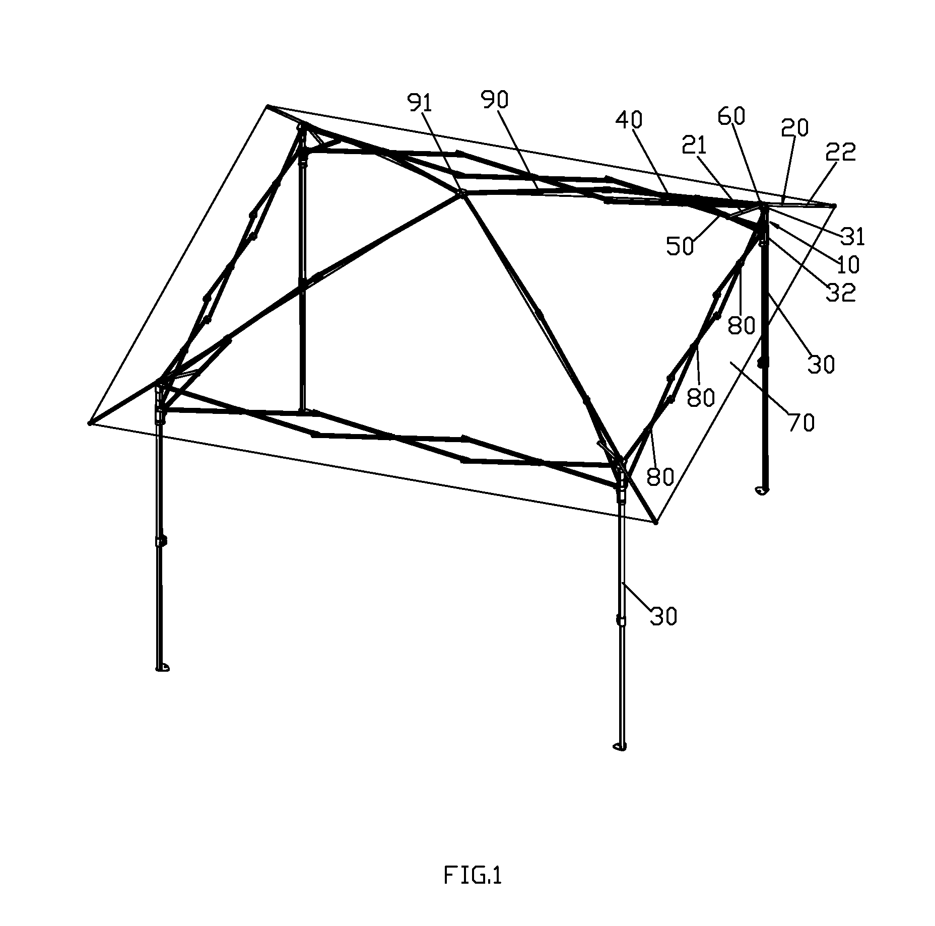 Roof rack of collapsible tent and collapsible tent rack