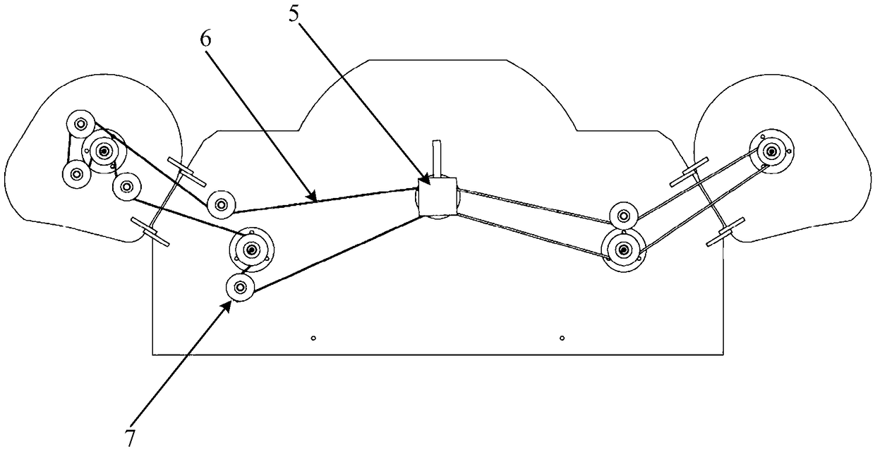 Processing device for weed bodies between rows of ridging orchard