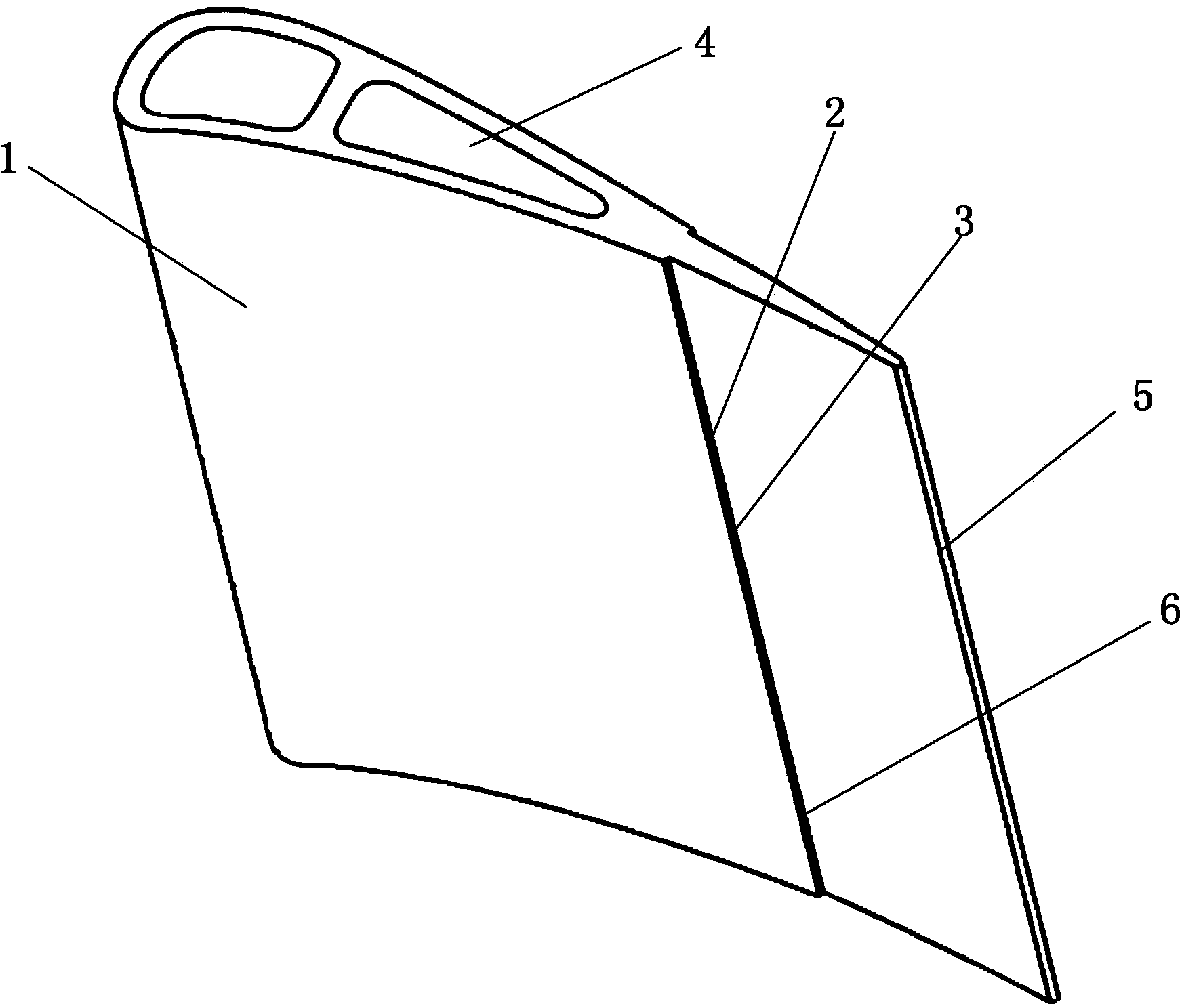 Slotted air film cooling structure for guide blades of turbines