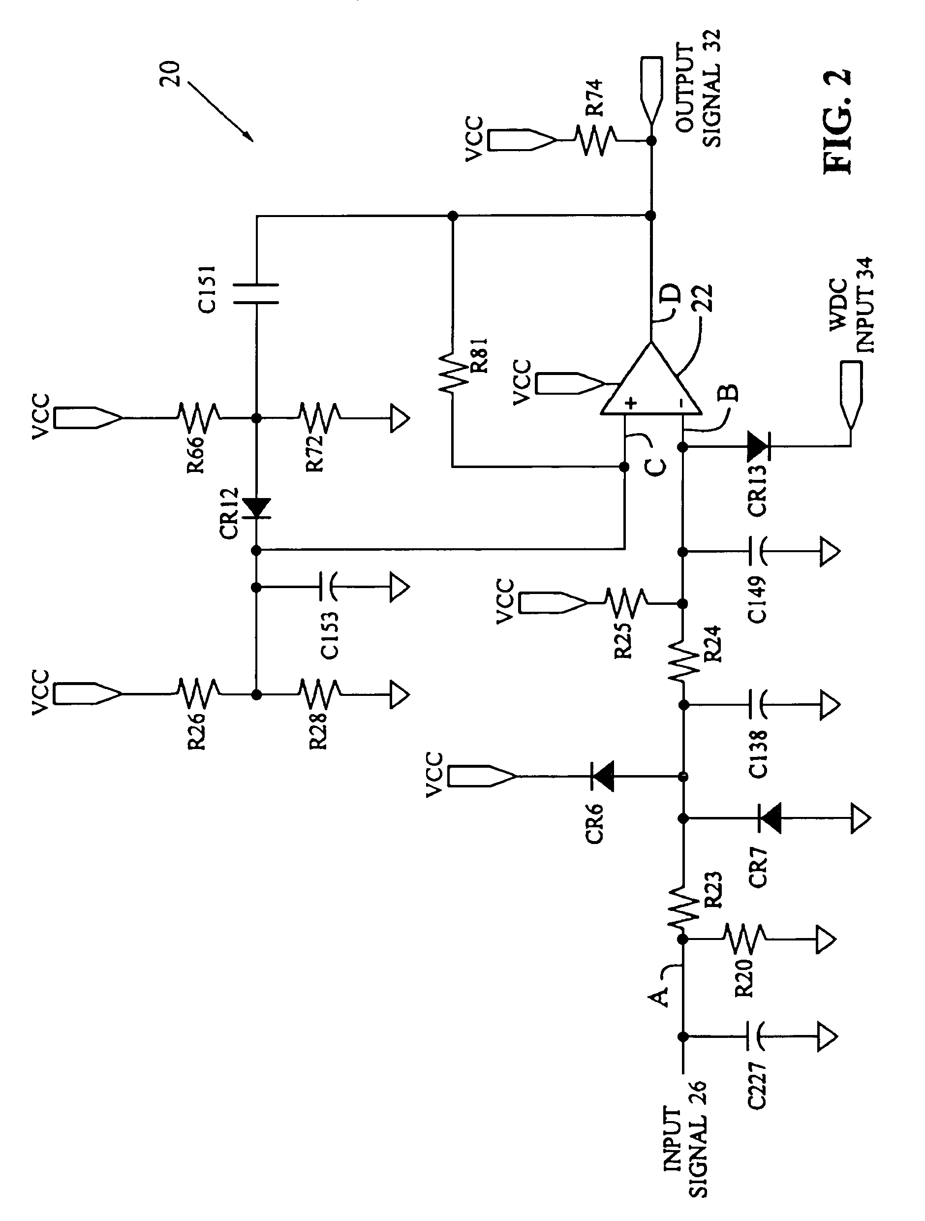 Variable threshold comparator interface circuit