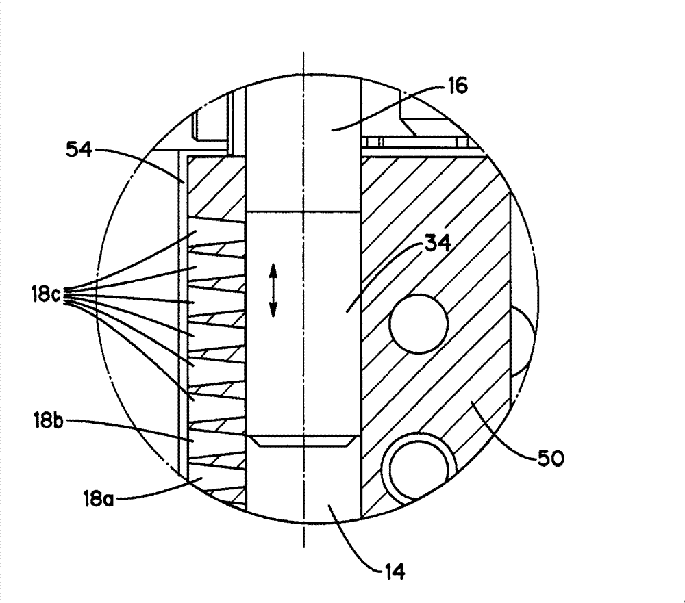 Device for coating liquid, which is such as adhesive agent, especially hot melt adhesive