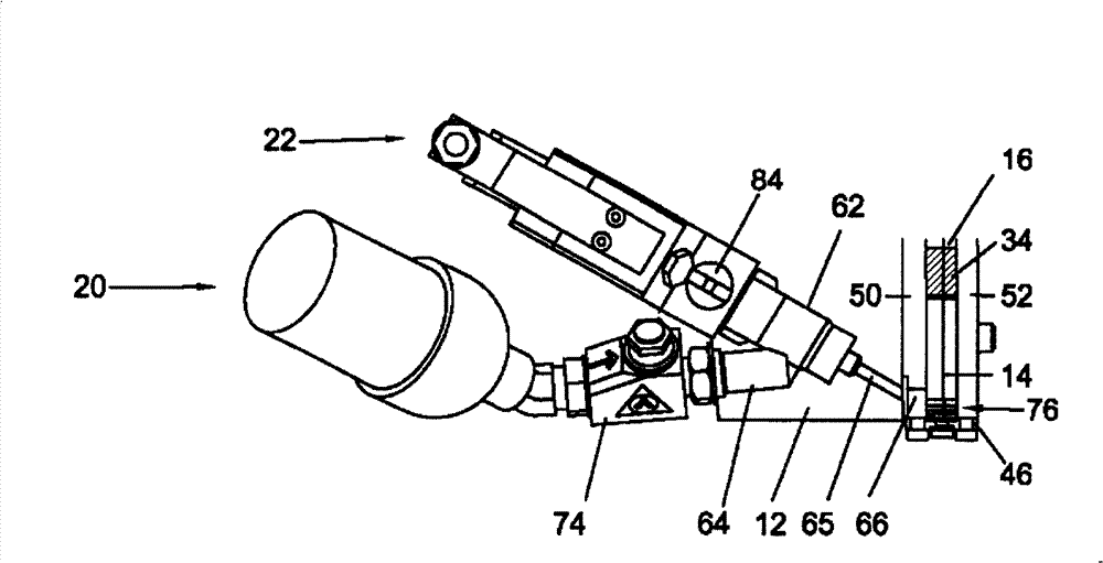 Device for coating liquid, which is such as adhesive agent, especially hot melt adhesive